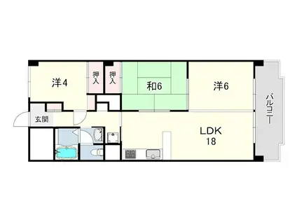 マンション朝霧(2LDK/2階)の間取り写真