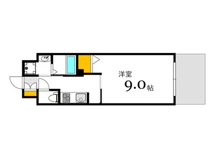 プライマル広島駅(1K/2階)の間取り写真