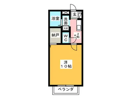 ＪＲ東海道本線 清水駅(静岡) 徒歩38分 2階建 築18年(1K/2階)の間取り写真