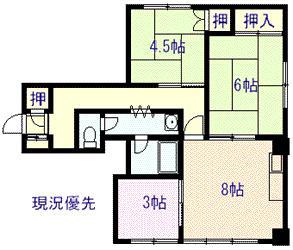 シルバーハイツ(3DK/3階)の間取り写真