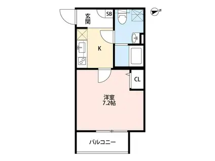 CRASTINE遠里小野(1K/3階)の間取り写真