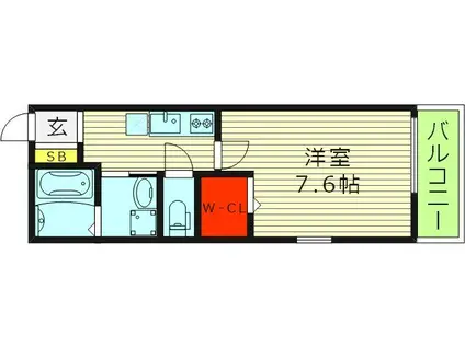 L-BASE徳庵駅前(1K/2階)の間取り写真