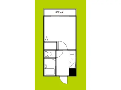 セブンコート今里(1K/2階)の間取り写真