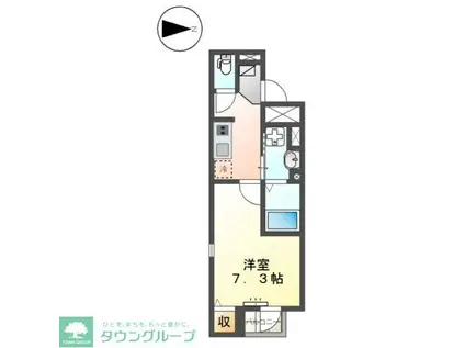 ボナール三橋(1K/2階)の間取り写真