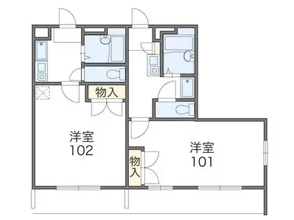 レオパレスヤマト(1K/3階)の間取り写真