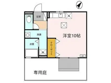 アクアヒルズ(ワンルーム/1階)の間取り写真