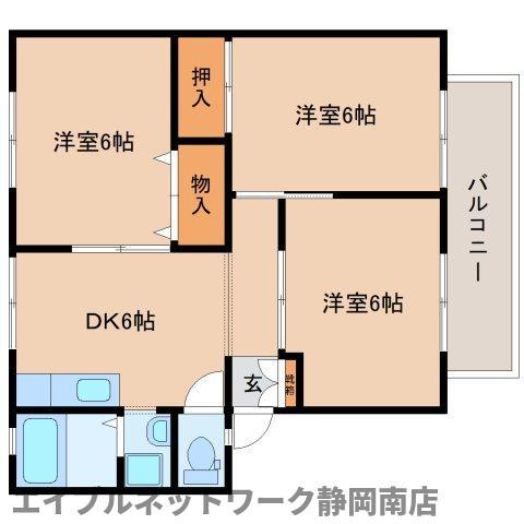 サンエール天白 B(3DK/2階)の間取り写真