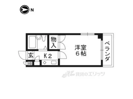 ラフィーネ北山(1K/3階)の間取り写真