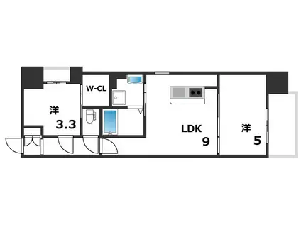 SDグランツ明石SUNSET VIEW(1SLDK/3階)の間取り写真