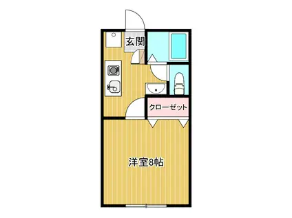 コーポカヤII(1K/1階)の間取り写真