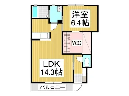 シャーメゾン愛宕町(1LDK/1階)の間取り写真