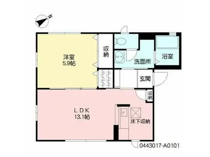 シャルマン  I棟(1LDK/1階)の間取り写真
