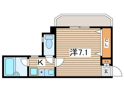 さくらハイツ(1K/3階)の間取り写真