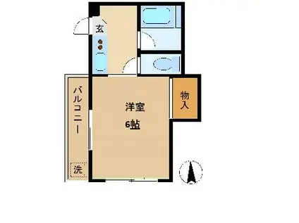 グリーンテラス(1K/1階)の間取り写真