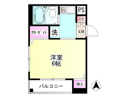 ラ・グレイス(ワンルーム/2階)の間取り写真