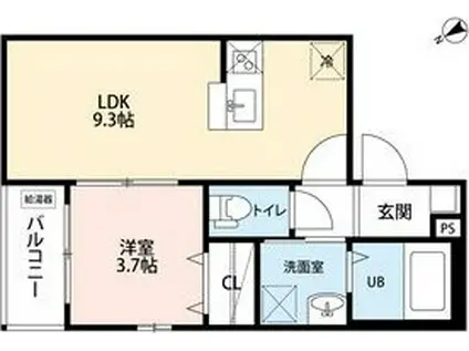 EMBELLIR TROISアンベリールトロ(1LDK/3階)の間取り写真
