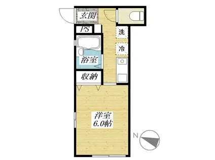 プレミール(ワンルーム/1階)の間取り写真