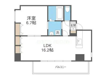 ドゥーエ谷町(1LDK/11階)の間取り写真