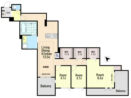 フルール西ケ原(3LDK/2階)の間取り写真
