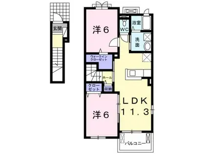 アトレ神埼 II(2LDK/2階)の間取り写真