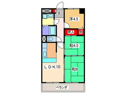 ツインコートM(3LDK/9階)の間取り写真