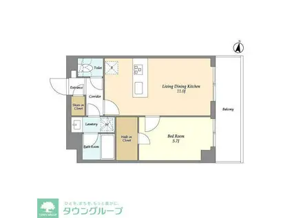 メゾンドオンディーヌ(1LDK/2階)の間取り写真