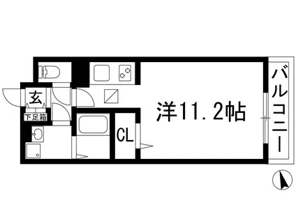 ボヌビー宝塚(ワンルーム/1階)の間取り写真