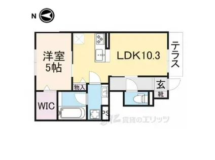 ウィット郡山(1LDK/1階)の間取り写真