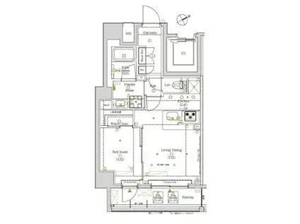 LOG上野駅前(1LDK/5階)の間取り写真