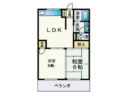 堀内ビル(2LDK/4階)の間取り写真