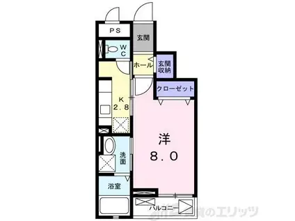 グランシャリオ・II(1K/3階)の間取り写真