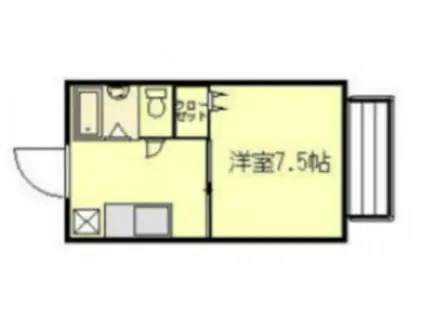 ジュネス美浜(1K/1階)の間取り写真