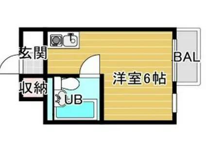 多聞ビル(ワンルーム/5階)の間取り写真