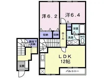コーナーガーデン(2LDK/2階)の間取り写真
