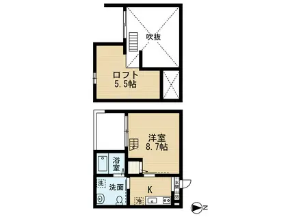 BON NE FRAISE(1K/1階)の間取り写真