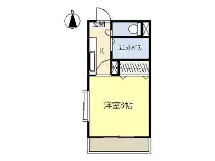 ビダフェリス加藤(1K/2階)の間取り写真