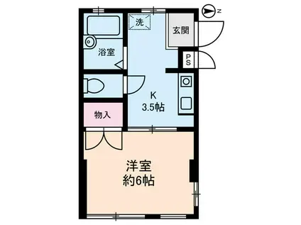 アドバンス(1K/2階)の間取り写真