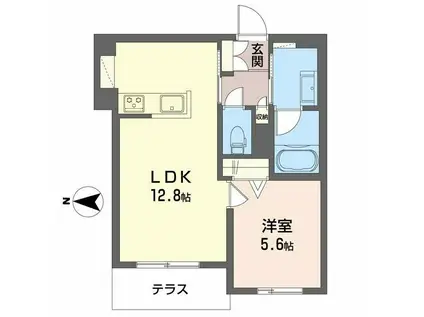 シャーメゾン静永(1LDK/1階)の間取り写真
