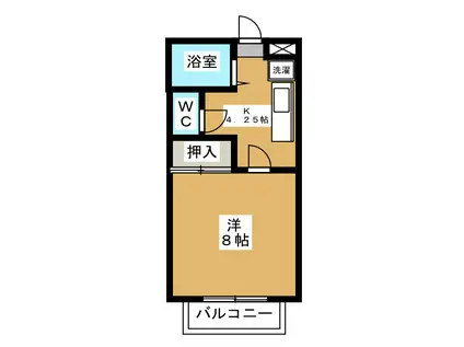 ピュアステージ中御所弐番館(1K/1階)の間取り写真