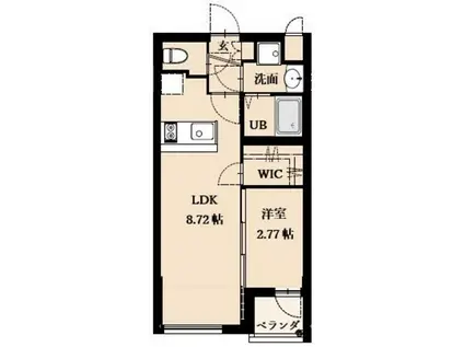 RESIDENCE MIYA(1LDK/2階)の間取り写真