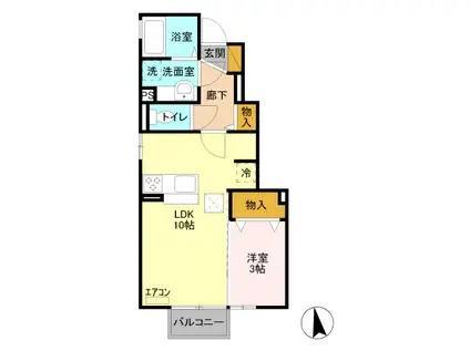 シェモア(1LDK/1階)の間取り写真