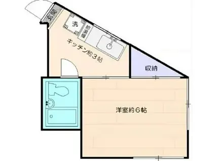 池尻フラワーハウス(1K/2階)の間取り写真