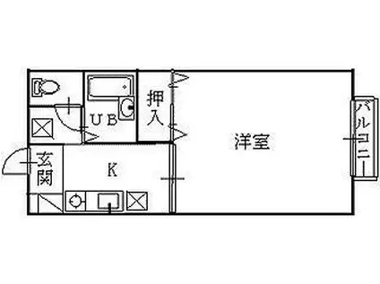 アパートメントカサブランカA棟(1K/2階)の間取り写真