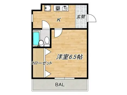 カーサ・イイノ(1K/3階)の間取り写真