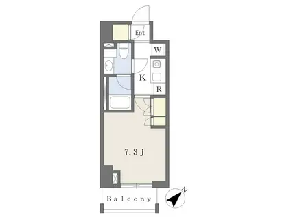 コスモリード品川荏原(1K/8階)の間取り写真