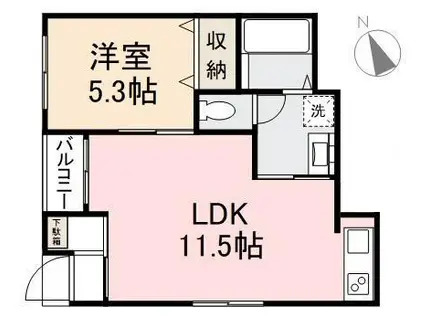 LIBERTA(1LDK/1階)の間取り写真