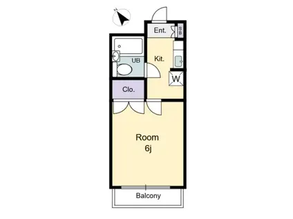 エースフラッツ(1K/2階)の間取り写真