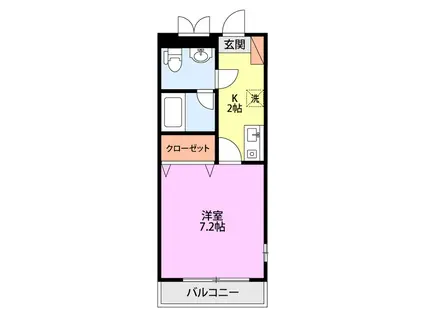 LILY-BE JE 白山浦(1K/2階)の間取り写真