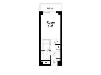 八事ガーデンヒルズ(1K/1階)の間取り写真