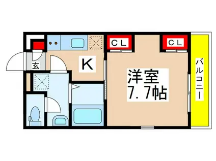 リブリ・プランドールNA(1K/1階)の間取り写真
